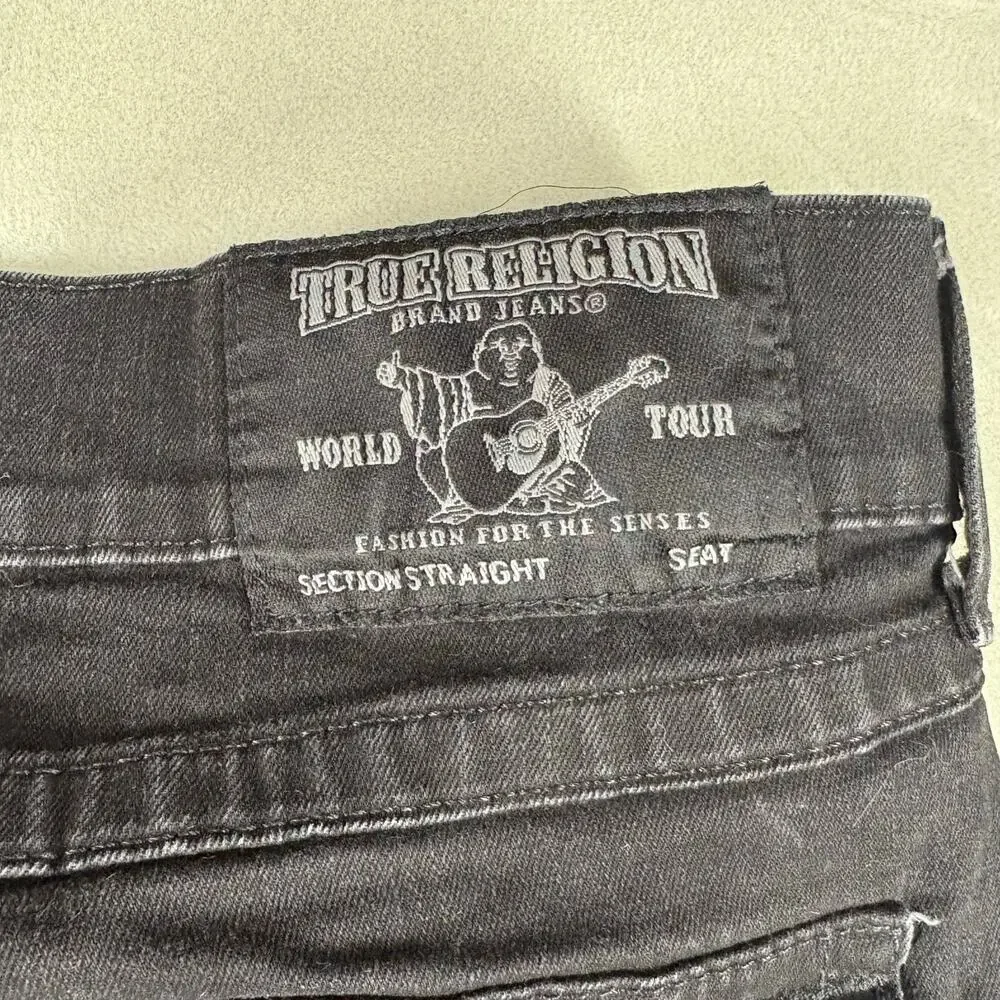 True Religion Straight Leg Black Jeans Size‎ 42 Men Preowned